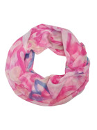 Damen Loop Schal, Schlauchschal dünn, Halstuch bunt, Rundschal Tücher Herz Muster ,weiche Viskose Rosa