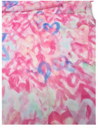 Damen Loop Schal, Schlauchschal dünn, Halstuch bunt, Rundschal Tücher Herz Muster ,weiche Viskose Rosa