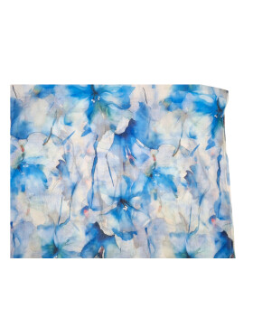 Damen Loop Schlauchschal d&uuml;nn, Halstuch, Rundschal T&uuml;cher Aquarell Blumen,weiche Viskose Blau