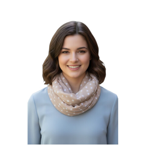 Damen Schal Loop Polka Dots, dünner Schlauchschal mit Punkten aus weicher Viskose