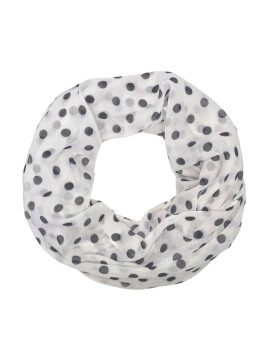 Damen Schal Loop Polka Dots, dünner Schlauchschal mit Punkten in Weiß aus weicher Viskose