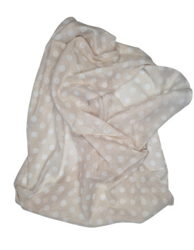 Damen Schal Loop Polka Dots, dünner Schlauchschal mit Punkten Taupe/ Beige aus weicher Viskose