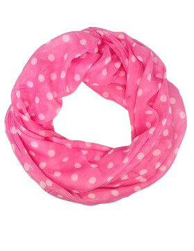 Damen Schal Loop Polka Dot, dünner Schlauchschal mit Punkten in Pink aus weicher Viskose