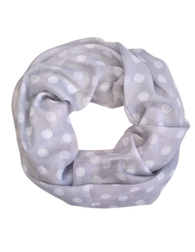 Damen Schal Loop Polka Dots, dünner Schlauchschal mit Punkten in Grau aus weicher Viskose