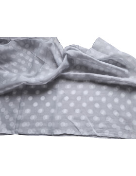Damen Schal Loop Polka Dots, dünner Schlauchschal mit Punkten in Grau aus weicher Viskose