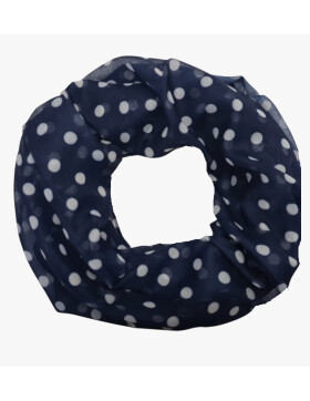 Damen Schal Loop Polka Dot, dünner Schlauchschal mit Punkten in Navi Blau aus weicher Viskose