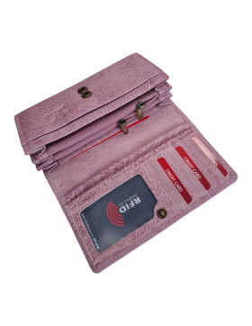 Old River Damen Leder Portemonnaie , Leder Geldbörse Mittelgroß, Damen Börse Vintage Leder Altrosa