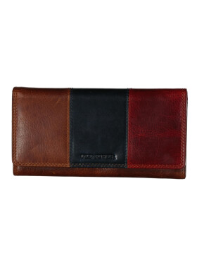 Old River Damen Leder Portemonnaie , Leder Geldbörse Mittelgroß, Damen Börse Vintage Leder Bunt