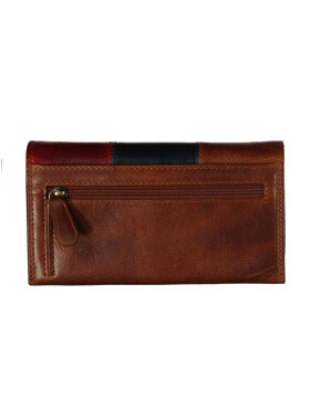 Old River Damen Leder Portemonnaie , Leder Geldbörse Mittelgroß, Damen Börse Vintage Leder Bunt