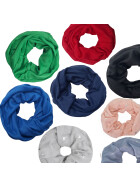 Damen Loop Schal einfarbig, Schlauchschal d&uuml;nn, Halstuch Metallic-Silber-Druck, Rundschal T&uuml;cher Silber Print Schal ,weiche Viskose /Baumwolle