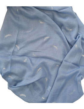 Damen Loop Schal, Schlauchschal d&uuml;nn, Halstuch Metallic-Silber-Druck, Rundschal T&uuml;cher Silber Print Schal ,weiche Viskose /Baumwolle