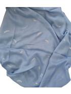 Damen Loop Schal Hellblau, Schlauchschal dünn, Halstuch Rundschal weiche Viskose /Baumwolle