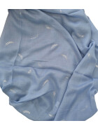 Damen Loop Schal, Schlauchschal d&uuml;nn, Halstuch Metallic-Silber-Druck, Rundschal T&uuml;cher Silber Print Schal ,weiche Viskose /Baumwolle