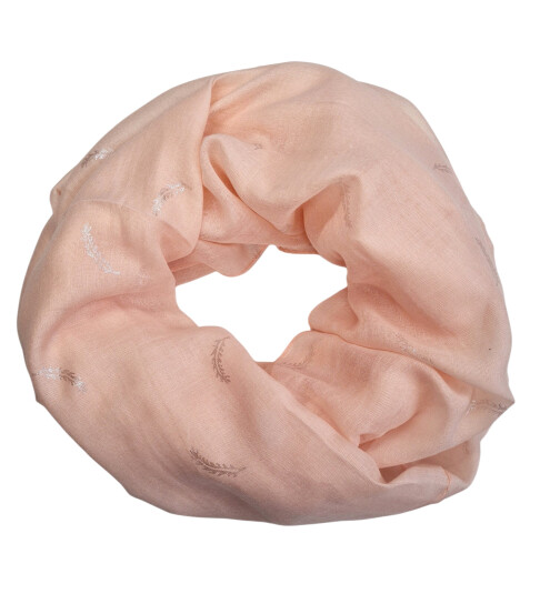 Damen Loop Schal Rosa, Schlauchschal dünn, Halstuch Rundschal weiche Viskose /Baumwolle