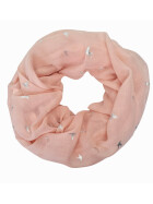 Damen Loop Schal, Schlauchschal d&uuml;nn, Halstuch Metallic-Silber-Druck, Rundschal T&uuml;cher Silber Print Schal ,weiche Viskose /Baumwolle 3