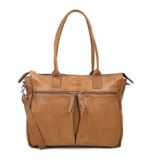 Damen Leder Tasche, Schultertasche, Shopper &quot; Binni&quot; DIN A4 geeignet Beige