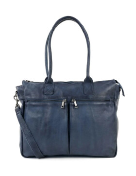 Damen Leder Tasche, Schultertasche, Shopper " Binni" DIN A4 geeignet Blau