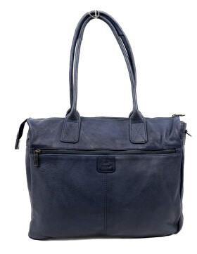 Damen Leder Tasche, Schultertasche, Shopper " Binni" DIN A4 geeignet Blau