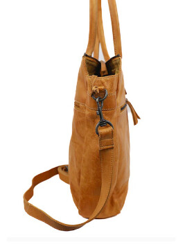 Damen Leder Tasche, Schultertasche, Shopper " Binni" DIN A4 geeignet Gelb