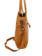 Damen Leder Tasche, Schultertasche, Shopper " Binni" DIN A4 geeignet Gelb