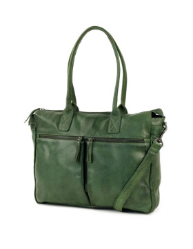 Damen Leder Tasche, Schultertasche, Shopper " Binni" DIN A4 geeignet Gr&uuml;n