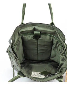 Damen Leder Tasche, Schultertasche, Shopper " Binni" DIN A4 geeignet Gr&uuml;n