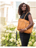 Damen Leder Tasche, Schultertasche, Shopper " Binni" DIN A4 geeignet Gr&uuml;n