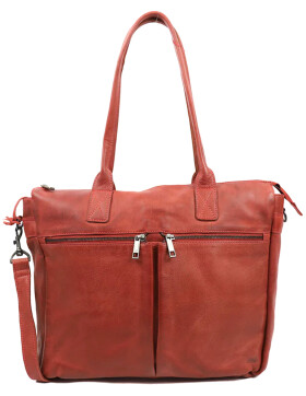 Damen Leder Tasche, Schultertasche, Shopper " Binni" DIN A4 geeignet Rot