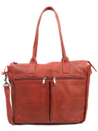 Damen Leder Tasche, Schultertasche, Shopper " Binni" DIN A4 geeignet Rot