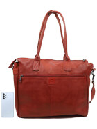 Damen Leder Tasche, Schultertasche, Shopper " Binni" DIN A4 geeignet Rot