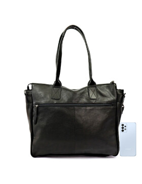 Damen Leder Tasche, Schultertasche, Shopper " Binni" DIN A4 geeignet Schwarz