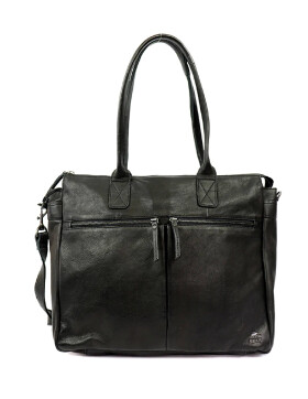 Damen Leder Tasche, Schultertasche, Shopper " Binni" DIN A4 geeignet Schwarz