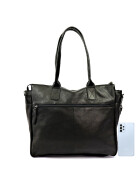 Damen Leder Tasche, Schultertasche, Shopper " Binni" DIN A4 geeignet Schwarz