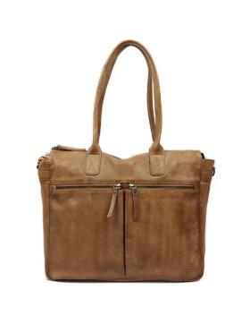 Damen Leder Tasche, Schultertasche, Shopper &quot; Binni&quot; DIN A4 geeignet Taupe