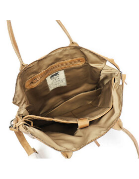 Damen Leder Tasche, Schultertasche, Shopper &quot; Binni&quot; DIN A4 geeignet Taupe