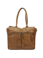 Damen Leder Tasche, Schultertasche, Shopper &quot; Binni&quot; DIN A4 geeignet Taupe