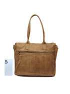 Damen Leder Tasche, Schultertasche, Shopper &quot; Binni&quot; DIN A4 geeignet Taupe