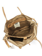 Damen Leder Tasche, Schultertasche, Shopper &quot; Binni&quot; DIN A4 geeignet Taupe