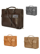 Leder Aktentasche, Businesstasche, Laptop Tasche Unisex, handgefertigt Italy