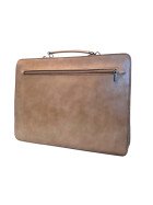 Leder Aktentasche, Businesstasche, Laptop Tasche Unisex, handgefertigt Italy Beige