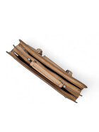 Leder Aktentasche, Businesstasche, Laptop Tasche Unisex, handgefertigt Italy Beige