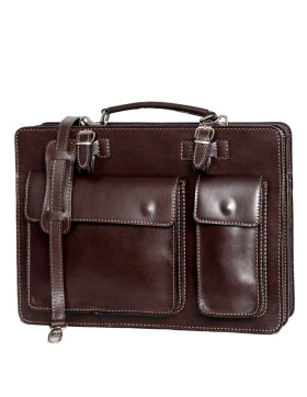 Leder Aktentasche, Businesstasche, Laptop Tasche Unisex, handgefertigt Italy Braun