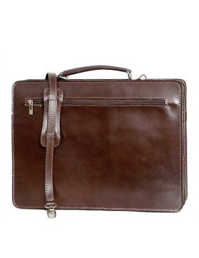 Leder Aktentasche, Businesstasche, Laptop Tasche Unisex, handgefertigt Italy Braun