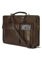 Leder Aktentasche, Businesstasche, Laptop Tasche Unisex, handgefertigt Italy Braun