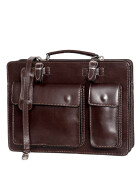 Leder Aktentasche, Businesstasche, Laptop Tasche Unisex, handgefertigt Italy Braun