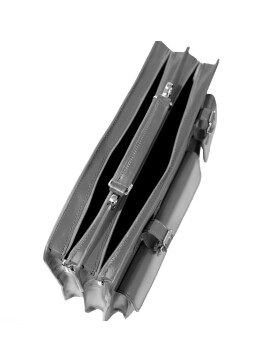 Leder Aktentasche, Businesstasche, Laptop Tasche Unisex, handgefertigt Italy Grau