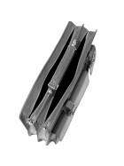 Leder Aktentasche, Businesstasche, Laptop Tasche Unisex, handgefertigt Italy Grau