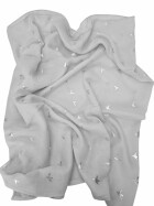 Damen Loop Schal Hellgrau, Schlauchschal dünn, Halstuch Rundschal weiche Viskose /Baumwolle