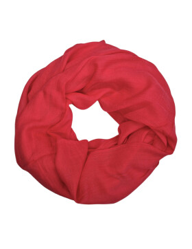 Damen Loop Schal Rot, Schlauchschal dünn, Halstuch Rundschal weiche Viskose /Baumwolle