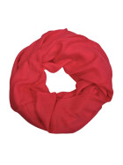 Damen Loop Schal Rot, Schlauchschal dünn, Halstuch Rundschal weiche Viskose /Baumwolle